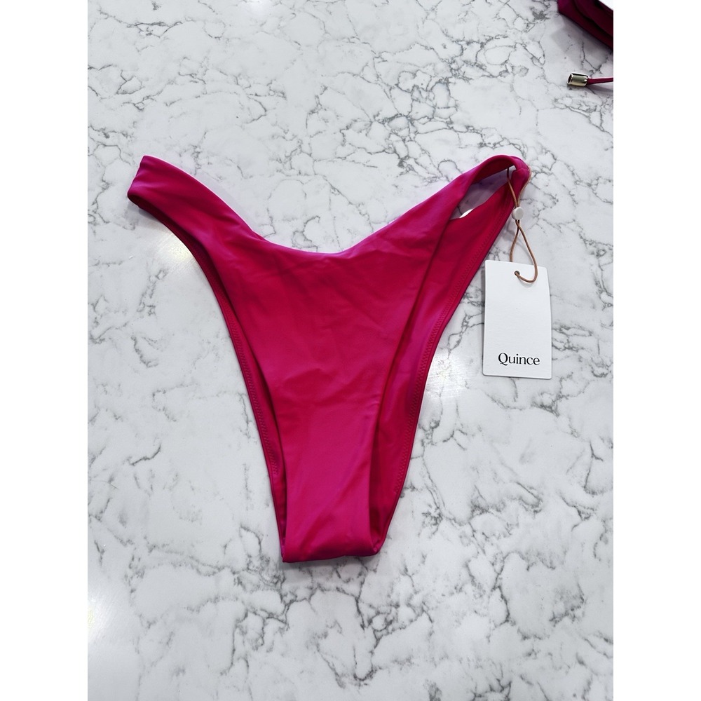 NWT Quince Dipped High Rise High Leg Bikini Bottoms Size Small